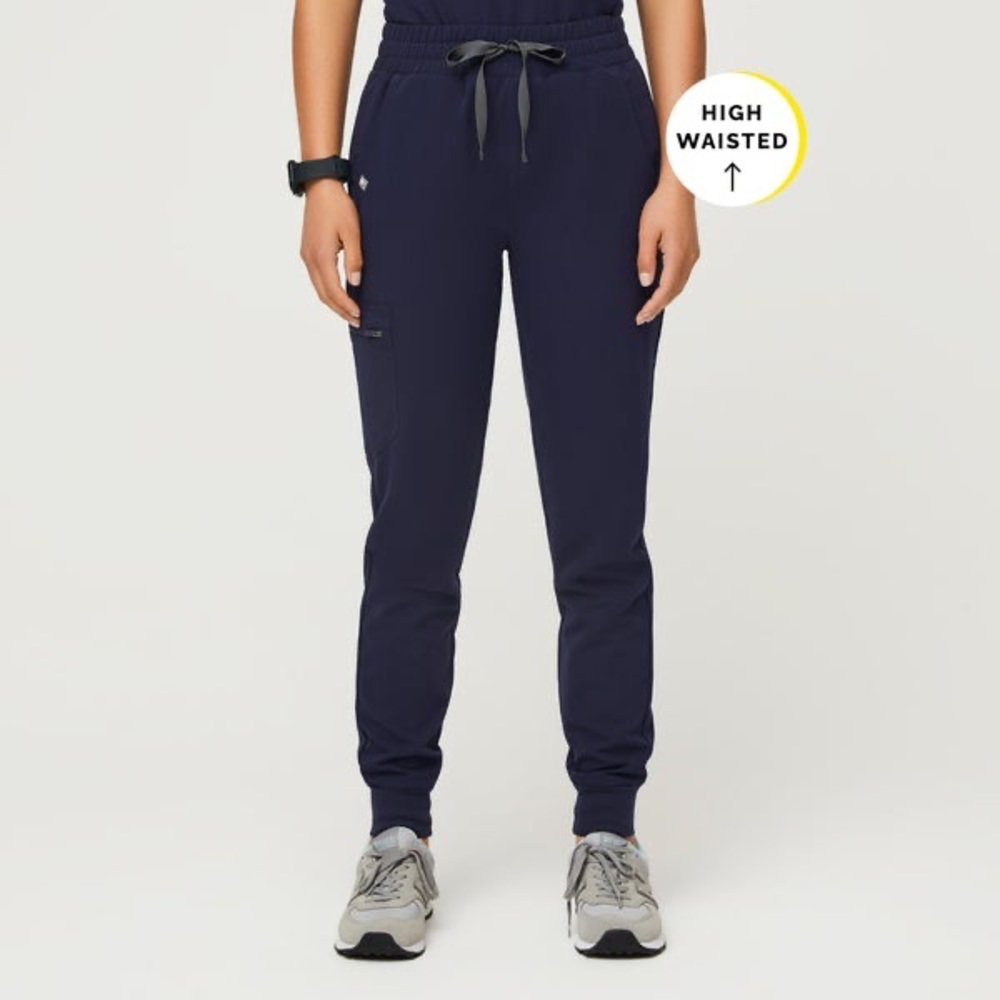 Figs High Waisted Zamora Jogger Scrub Pants Navy